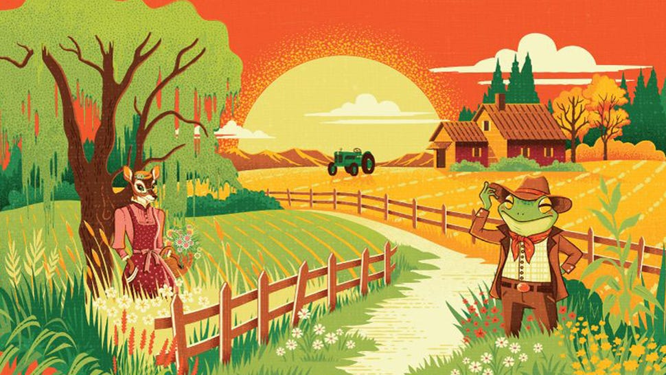 The front cover of the Harvest board game.