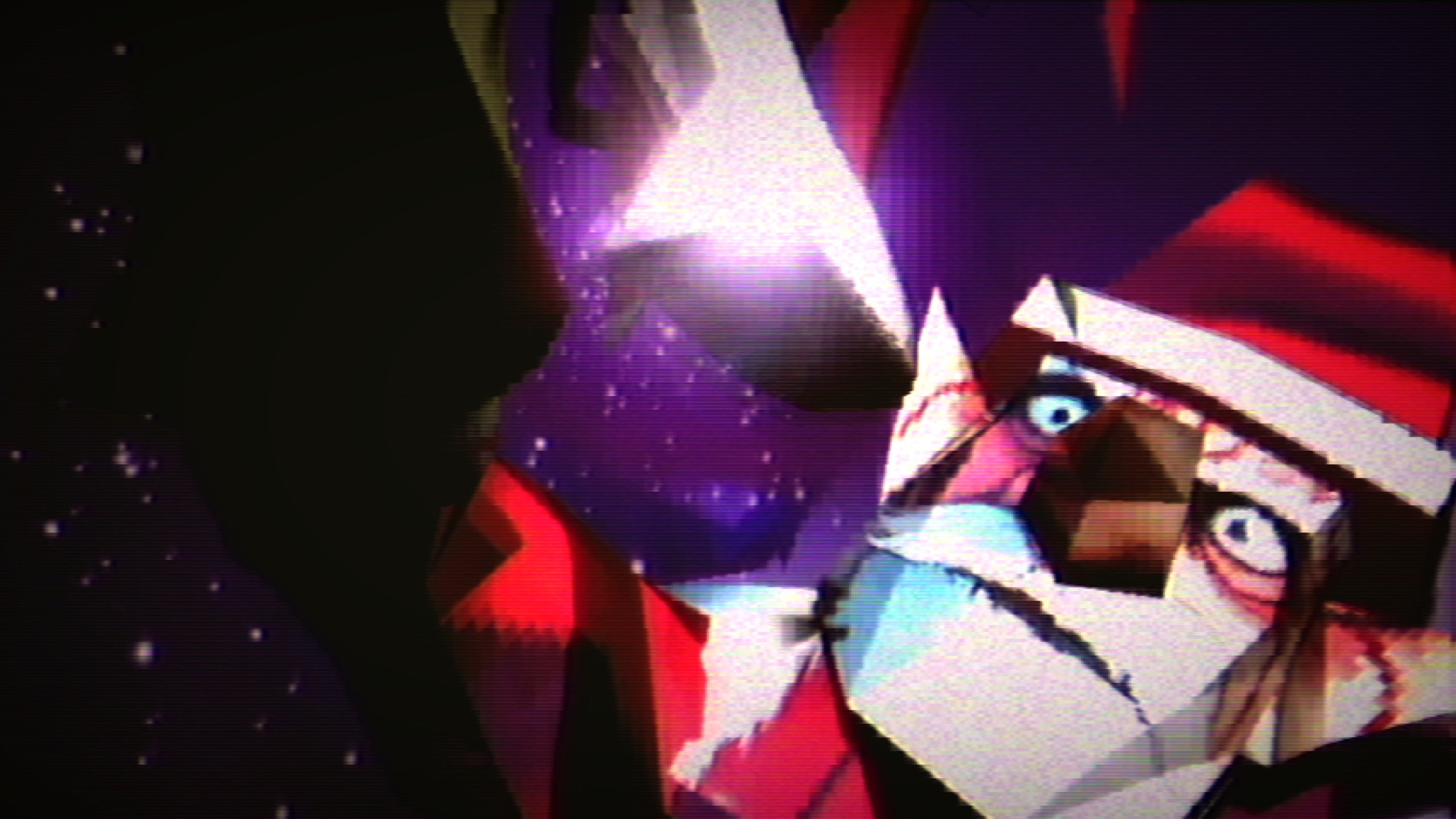 A horrible Santa in a game from the 2022 Madvent Calendar.