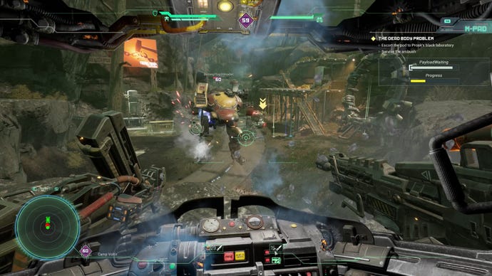 Mech violence in a Hawken Reborn screenshot
