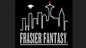 The logo art for Frasier Fantasy, a mock-up of the 90s TV show's header art showing the Seattle skyline