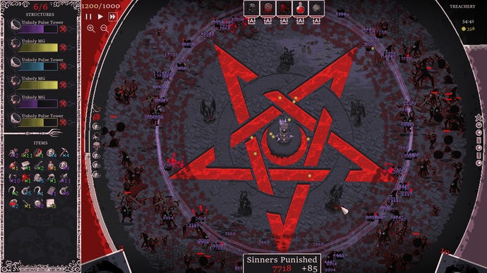 Demonic desktop tower defence in a Heretic's Fork screenshot.