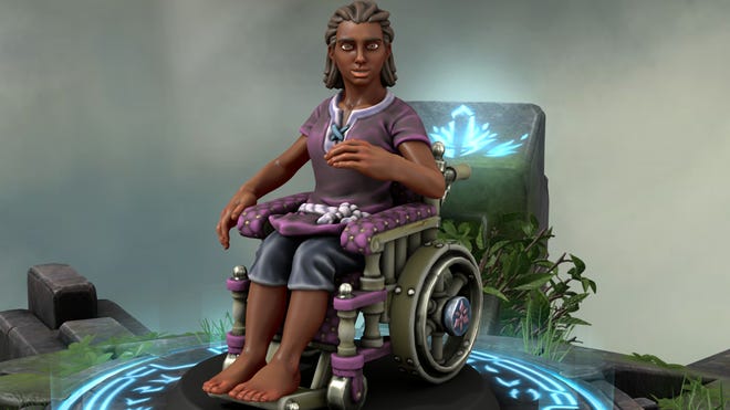 Hero Forge wheelchair user miniature screenshot