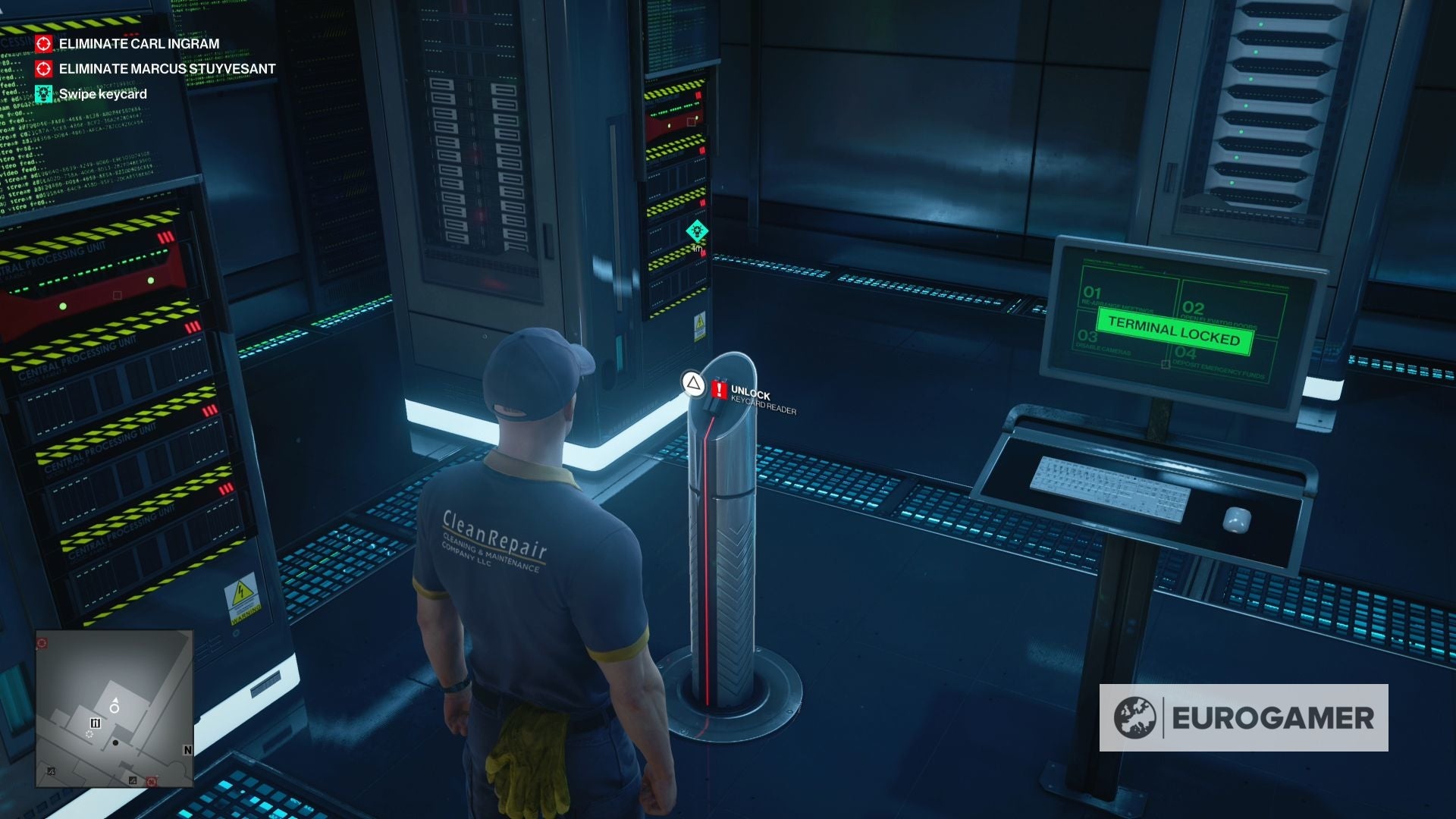 Hitman 3 server room puzzle How to acquire admin privileges and what