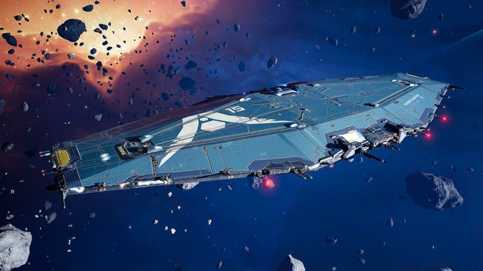 The oblong mothership in Homeworld 3, a floating factory that ships fly out of.