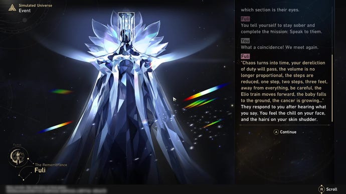  Star Rail screenshot showing a crystal god