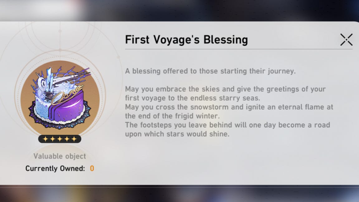 first voyage blessing honkai star rail