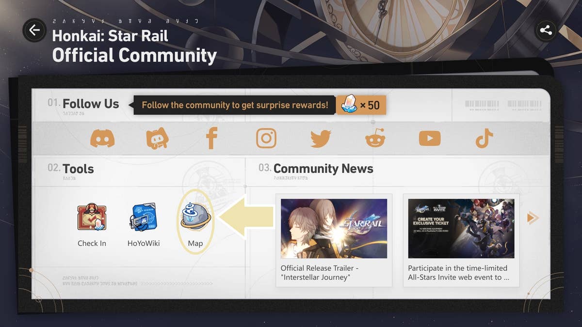 How to use the interactive map in Honkai: Star Rail