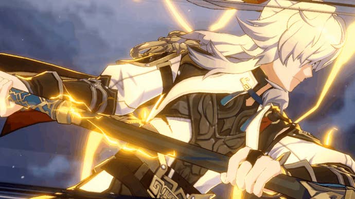 Image taken in-game showing Honkai Star Rail character Jing Yuan.