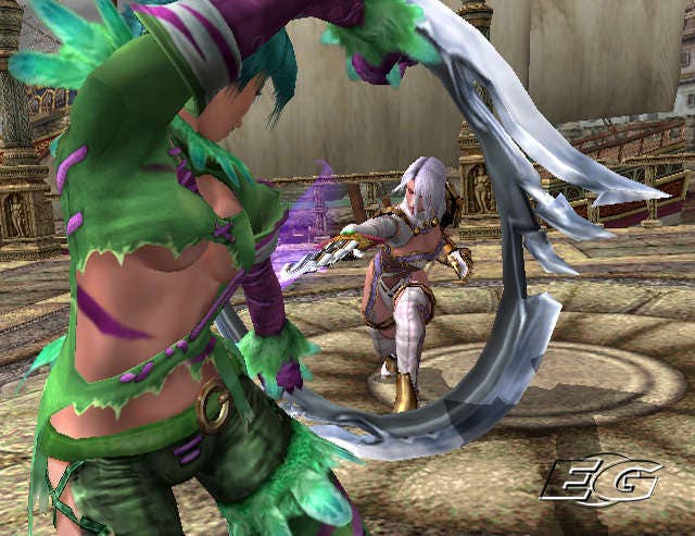Garota jogando jogo de luta #3 Soul Calibur 3 (PS2) 