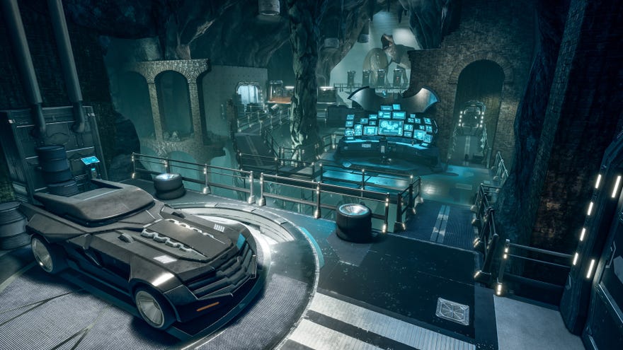 An image of the Batcave in Hot Wheels Unleashed's Batman expansion.