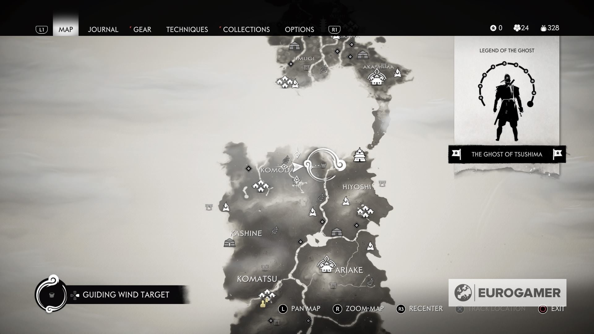 ghost of tsushima hot springs map