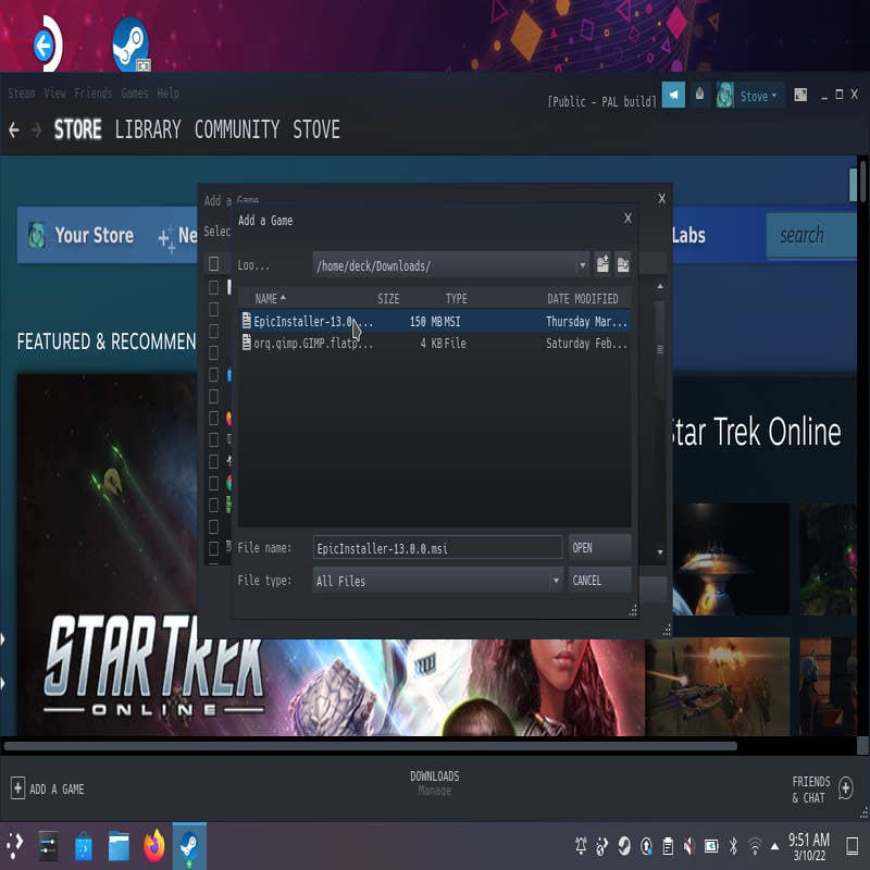 How to install Epic Games Store on Steam Deck