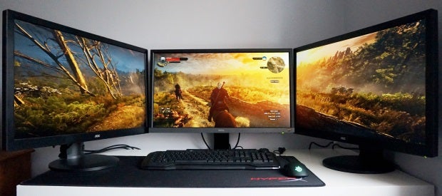 three monitors