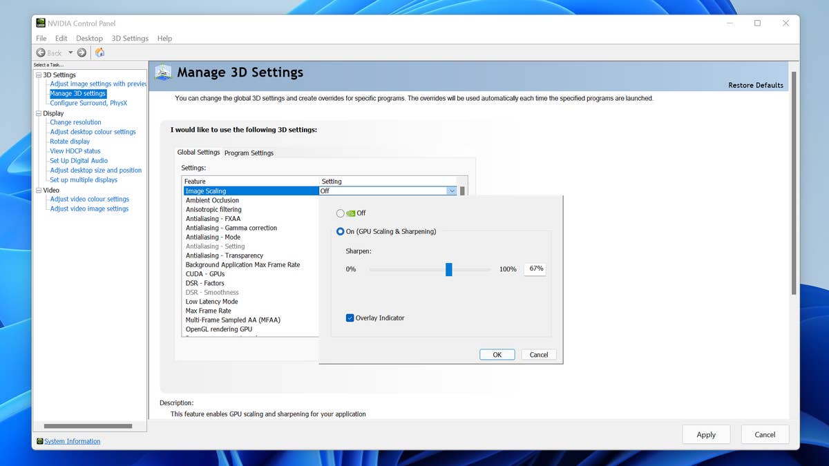 Nvidia control panel 2025 only 3d settings