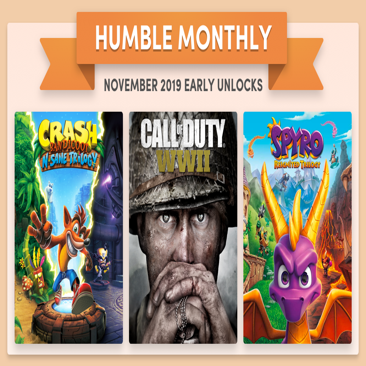 Humble Monthly Has a Crazy Deal for Crash, Spyro, and Call of Duty: WWII