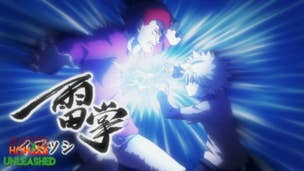 Artwork showing two anime characters fighting for the Roblox game Hunter X Unleashed.