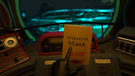 The player holding a file marked Top Secret in I Expect You To Die 3