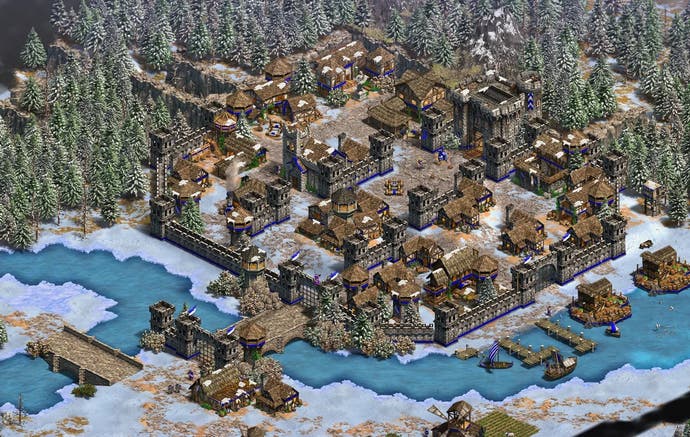 Captura de pantalla del Windhelm de Skyrim recreado en Age of Empires 2