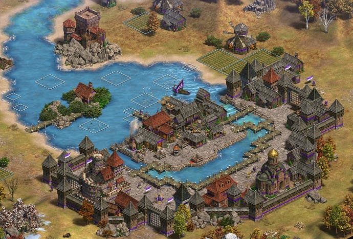 Captura de pantalla del Riften de Skyrim recreado en Age of Empires 2