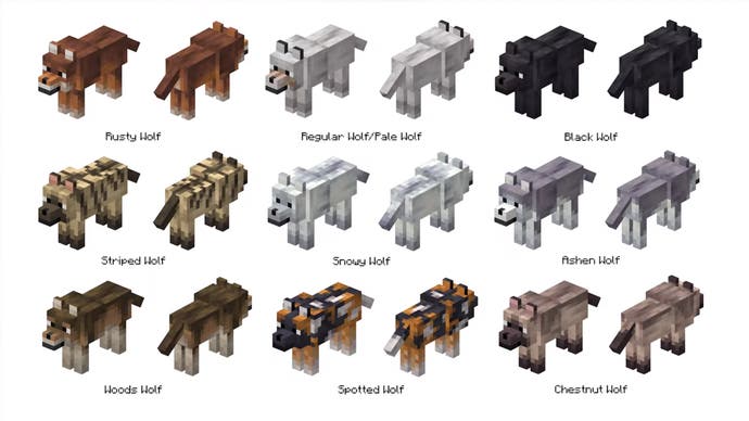 انواع گرگ های Minecraft