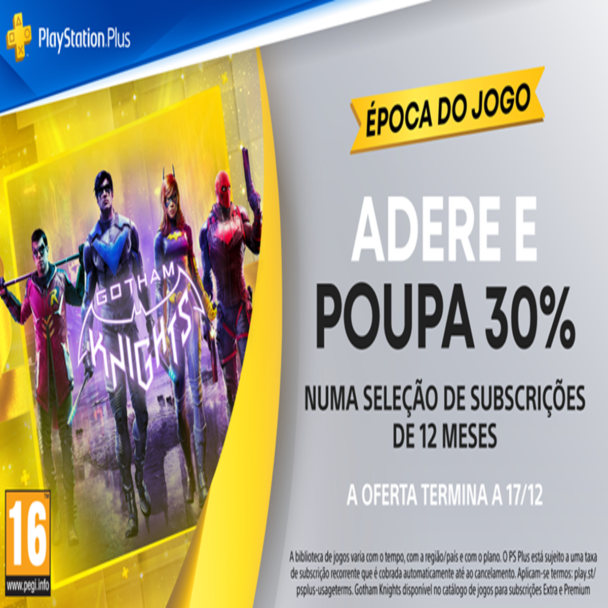 PlayStation Plus - Desconto de 30€ na subscrição