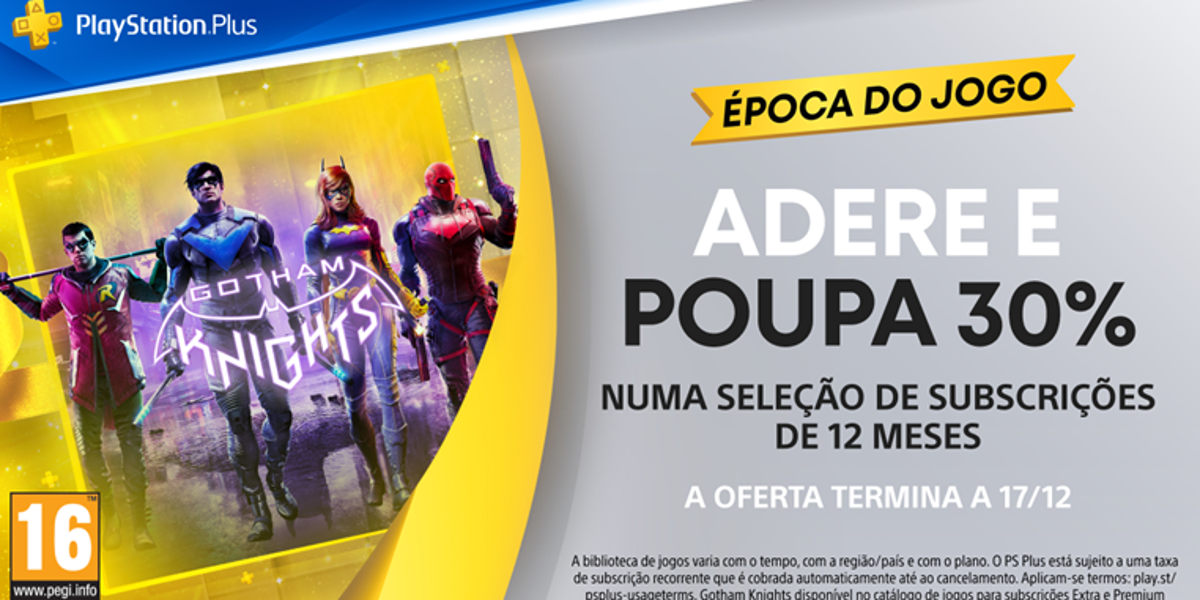 Subscrições de 12 meses do PlayStation Plus em promoção