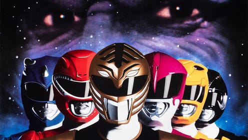 Promotional image featuring Power Rangers Team
