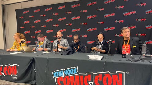 Panelists at CBLDF panel at New York Comic Con