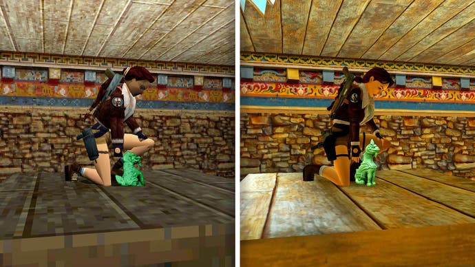 Tomb Raider 1 - 3 Remastered Screenshot zum Vergleich von Original- und modernen Grafiken