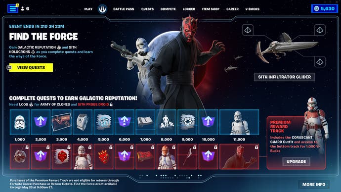 Fortnite Star Wars event.