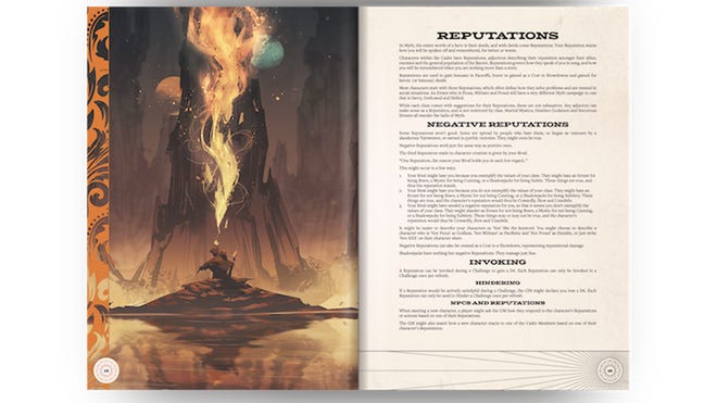 An image of the pages from Inevitable: The Doomed Arthurian Western RPG