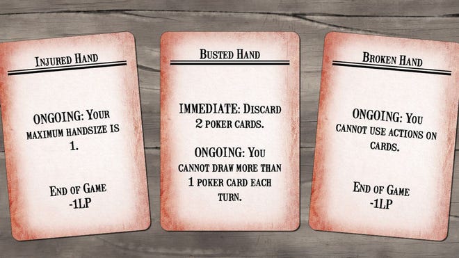 Injury cards Western Legends: Blood Money board game