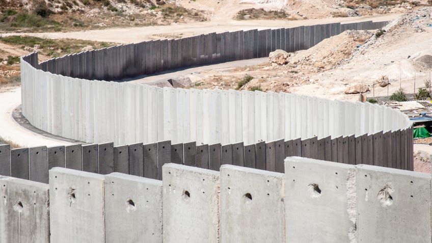 The wall of separation between Israel and Gaza