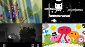 A handful of games in the Itch.io bundle for Palestinian Aid. In clockwise order: Glittermitten Grove, Minit, Pikuniku and Liyla And The Shadows Of War.