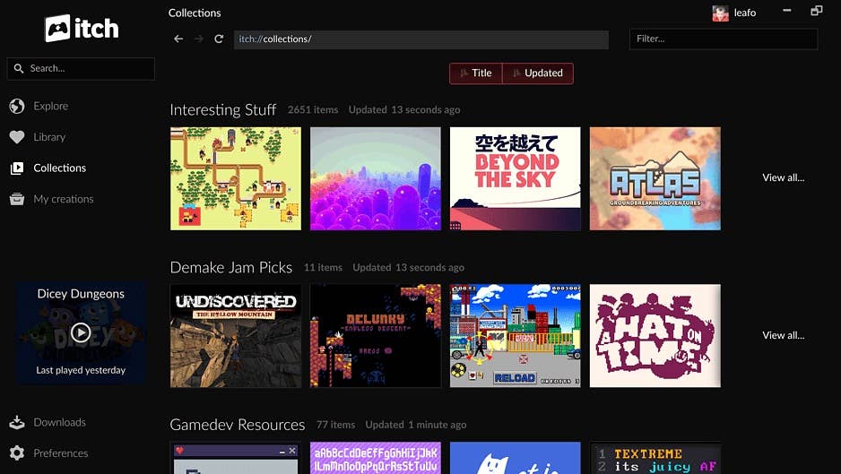Epic Games Store has added a better game store, Itch.io