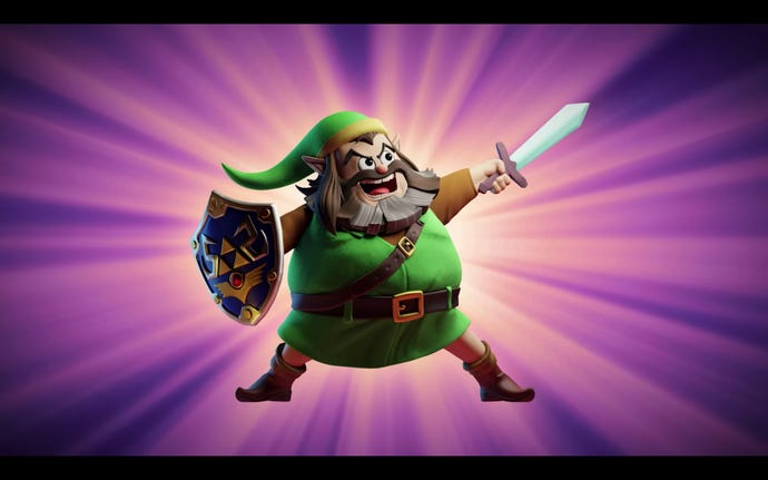 Jack Black animated as Link from Legend of Zelda in the video games music video