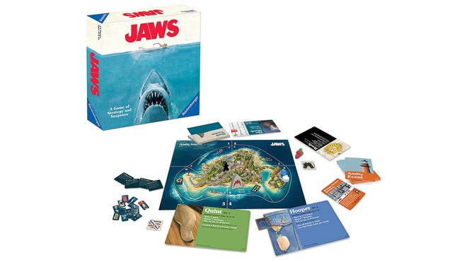 Jaws movie board game box and components