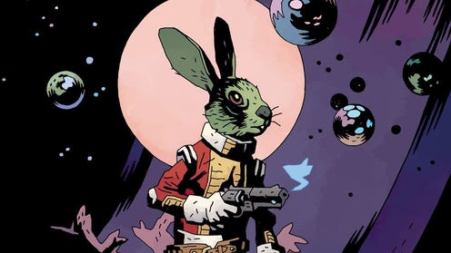 Cropped Mike Mignola art featuring Jaxoxn in Space