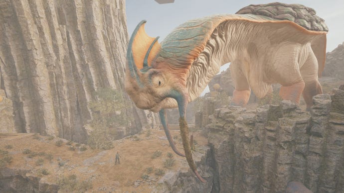 A Trontoshell, a massive creature with long horns, offers to give Cal a ride to the Winding Ravine in Jedi: Survivor.