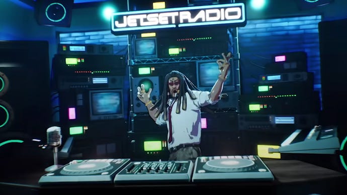 Ein DJ legt beim Neustart von Jet Set Radio die Decks auf