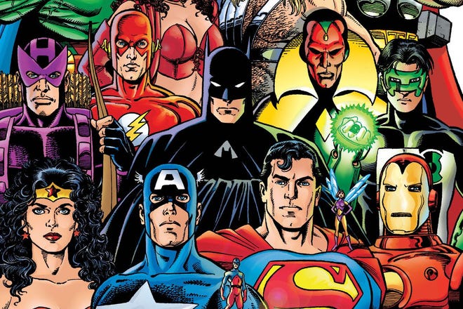 The Justice League and Avengers stand together