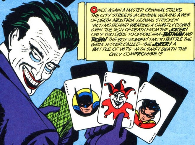 Joker shows a hand of cards