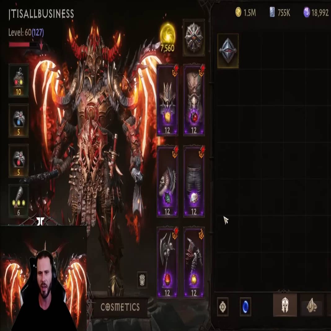 Fully upgrading a character in Diablo Immortal can cost over $100,000