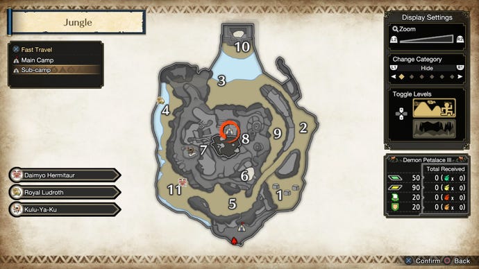 The Jungle subcamp in Monster Hunter Rise: Sunbreak
