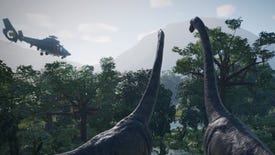 Image for Jurassic World Evolution shows off napping dinosaurs and an angry Tyrannosaurus