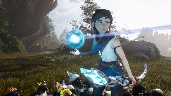Kena summons a Spirit Bomb in Kena: Bridge Of Spirits.