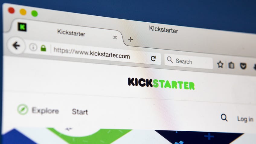 Kickstarter website homepage in a browser window