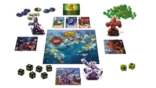 King of Tokyo beginner board game gameplay layout