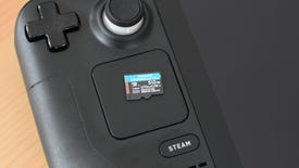 A Kingston Canvas Go Plus microSD card on top of a Steam Deck.