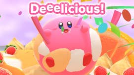 Kirby being deeelicious in Kirby's Dream Buffet